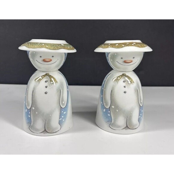 The Snowman -  ROYAL DOULTON Egg Cup & Mini Salt Plate Fine Porcelain 1985 - Picture 1 of 13